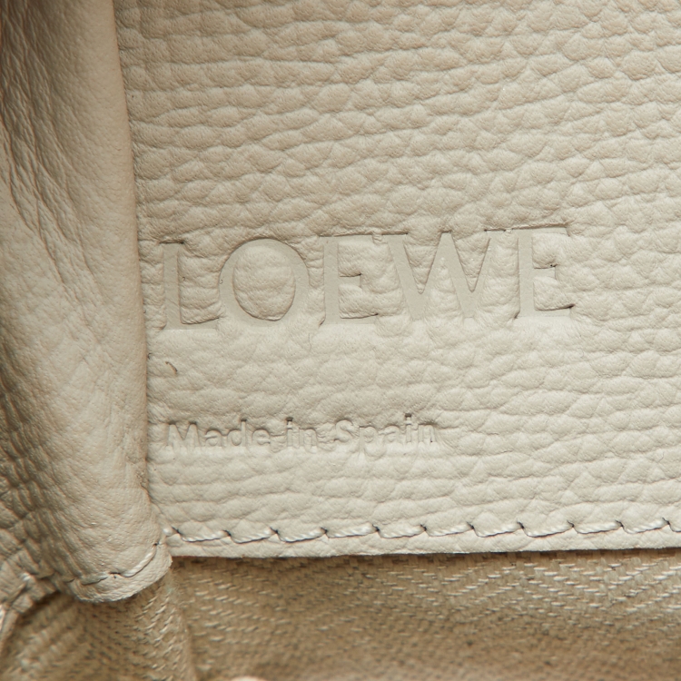 Pre Owned Loewe Grey Leather Mini Hammock Drawstring Bag