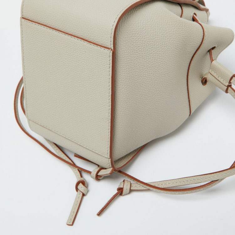 Pre Owned Loewe Grey Leather Mini Hammock Drawstring Bag