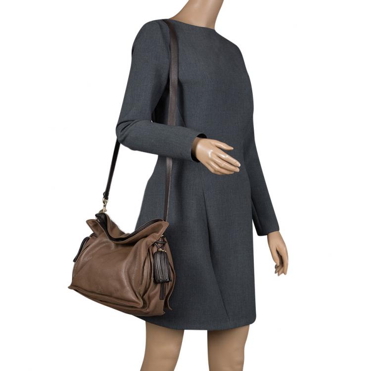 Pre Owned Loewe Brown Leather Flamenco Shoulder Bag