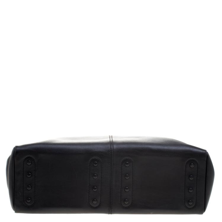 Pre Owned Loewe Black/Brown Leather Business Bag