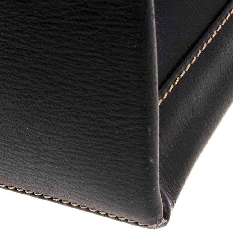 Pre Owned Loewe Black/Brown Leather Business Bag