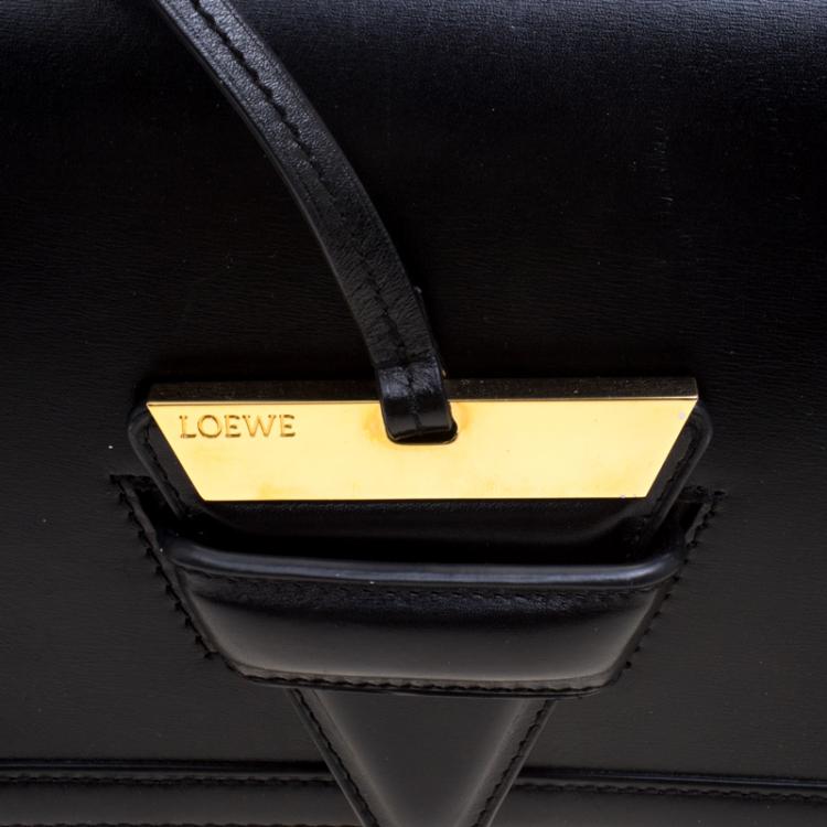 Pre Owned Loewe Black Leather Barcelona Crossbody Bag