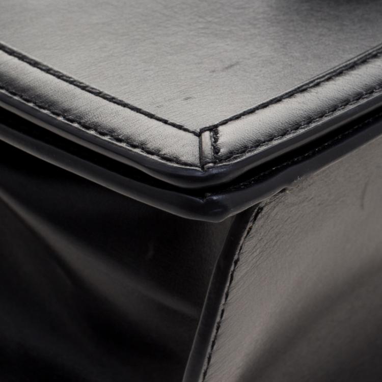 Pre Owned Loewe Black Leather Barcelona Crossbody Bag