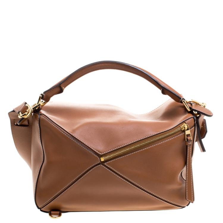 Pre Owned Loewe Brown Leather Puzzle Shoulder Bag