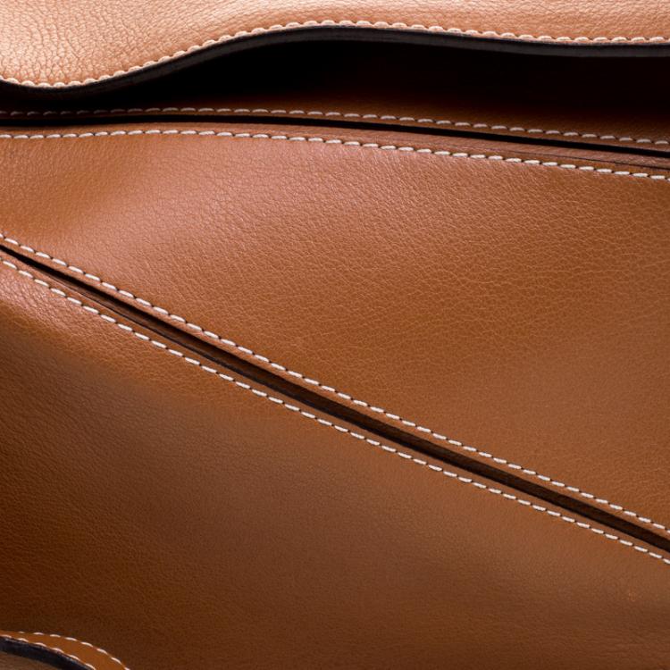 Pre Owned Loewe Brown Leather Puzzle Shoulder Bag