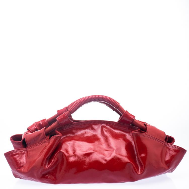 مملوكة مسبقًا Loewe Red Patent Leather Aire Hobo