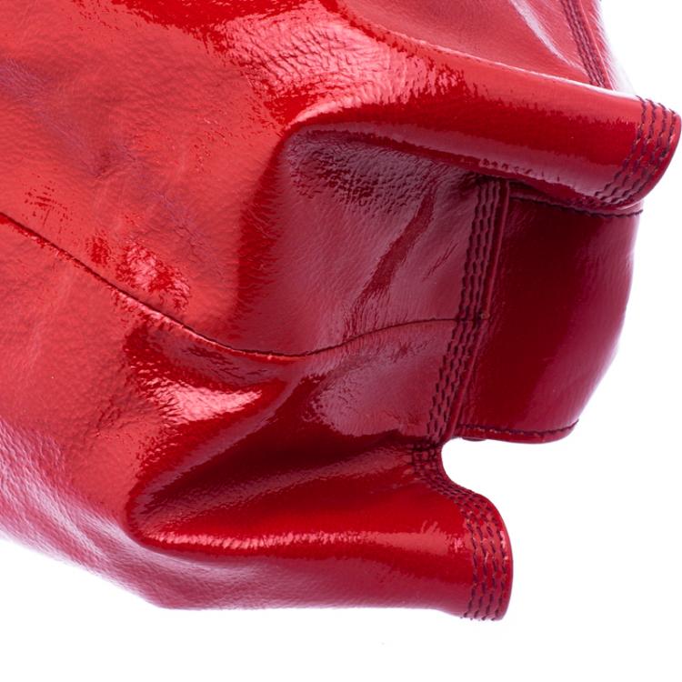 مملوكة مسبقًا Loewe Red Patent Leather Aire Hobo