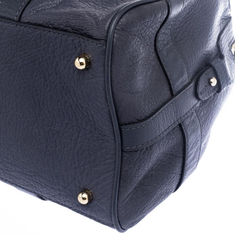 Pre Owned Loewe Hale Navy Leather Paseo Boston Bag