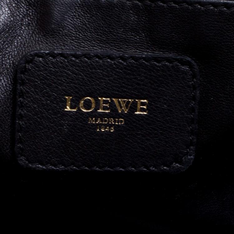 Pre Owned Loewe Metallic Beige Leather Amazona Satchel