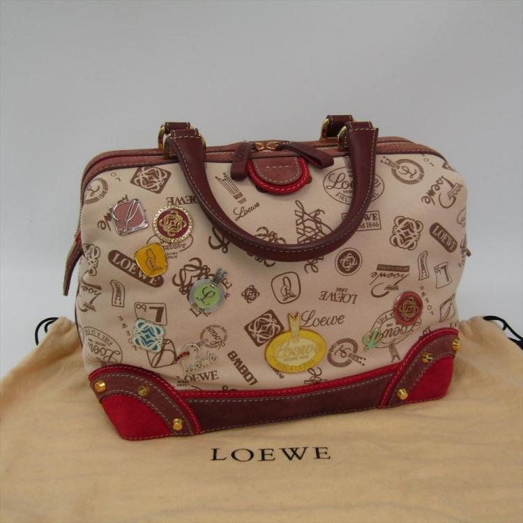 Pre Owned Loewe Multicolor Canvas/Suede 160th Anniversary Satchel Bag