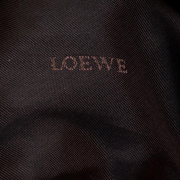 Pre Owned Loewe White and Brown Leather Hobo