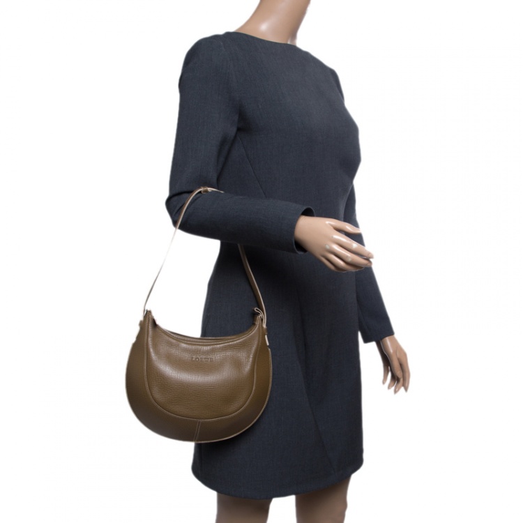 Pre Owned Loewe Taupe Leather Hobo