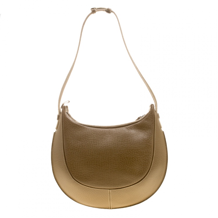 Pre Owned Loewe Taupe Leather Hobo