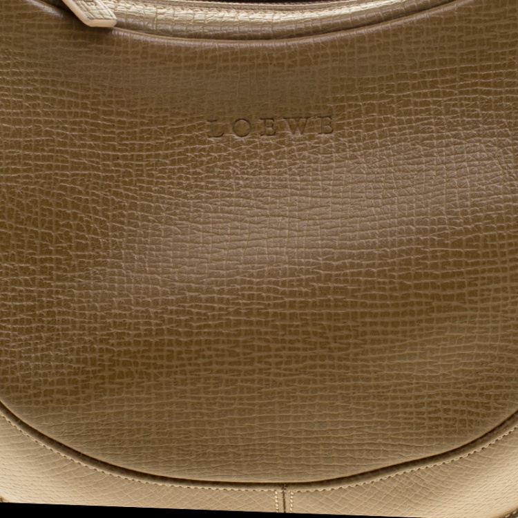 Pre Owned Loewe Taupe Leather Hobo