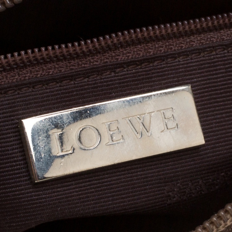 Pre Owned Loewe Taupe Leather Hobo