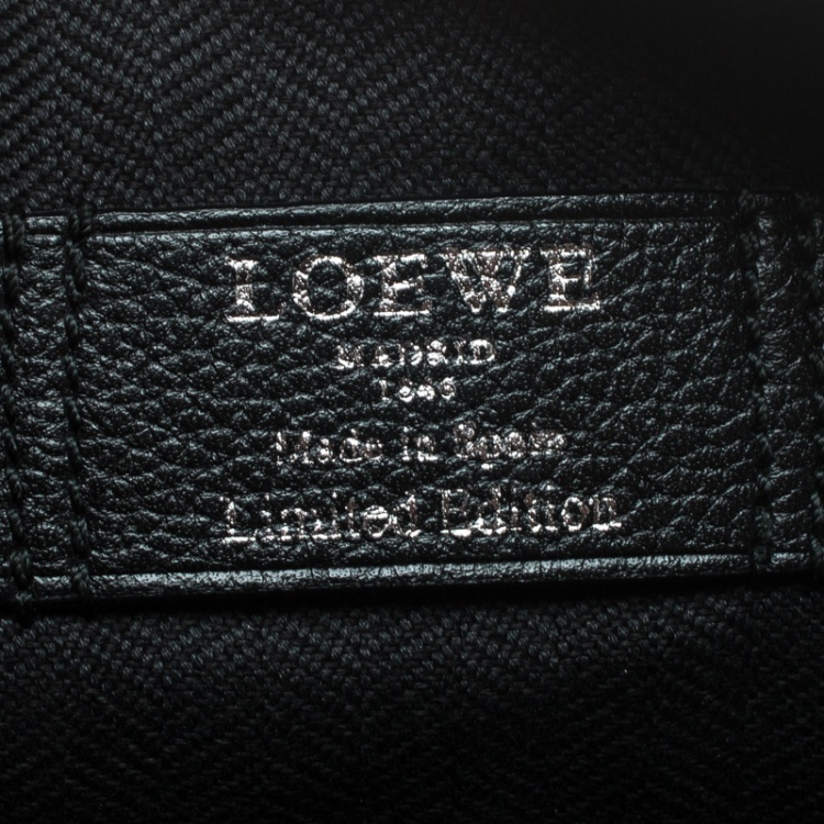 Pre Owned Loewe Multicolor Butterfly Print Leather Wrislet Clutch