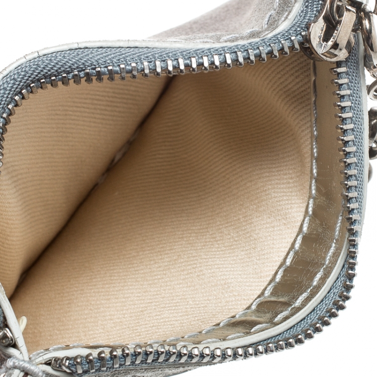 Pre Owned Loewe Sage Green Suede Chain Coin Purse