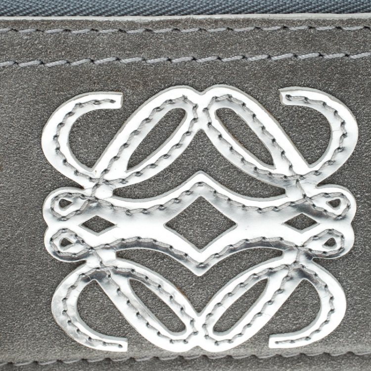 Pre Owned Loewe Sage Green Suede Chain Coin Purse