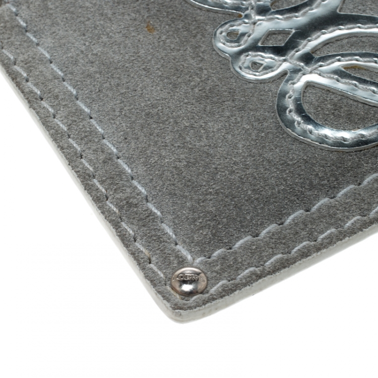 Pre Owned Loewe Sage Green Suede Chain Coin Purse