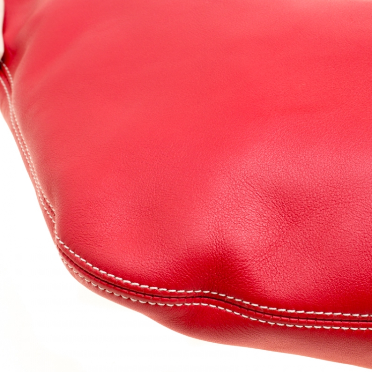 Pre Owned Loewe Cerise Red Leather Hobo