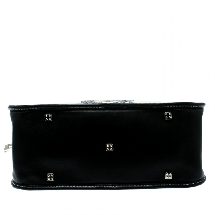 Pre Owned Loewe White Suede and Leather Amazona 36 Tote