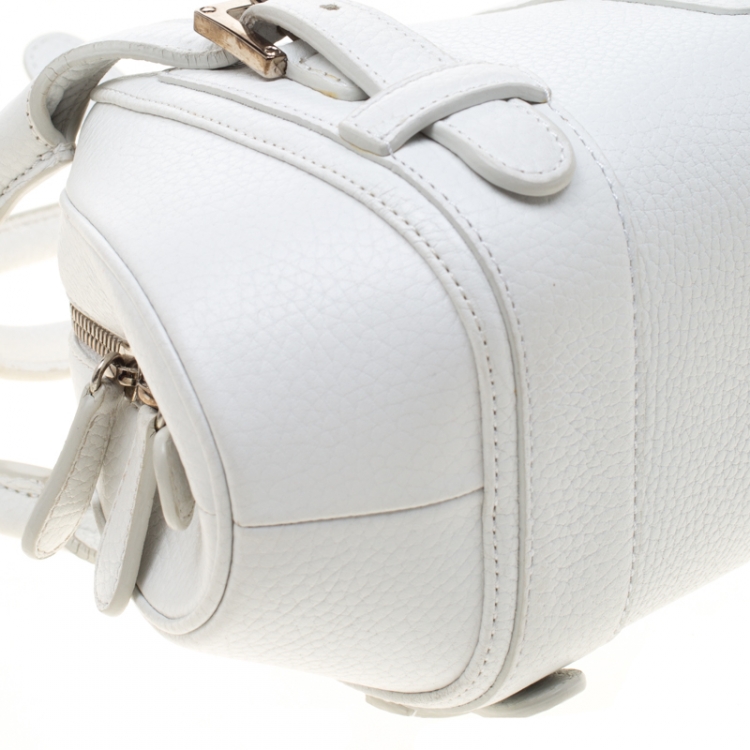 Loewe White Leather Senda Satchel