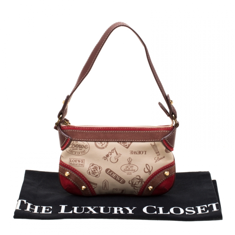 Pre Owned Loewe Multicolor Canvas and Suede Leather 160th Anniversary Shoulder Bag