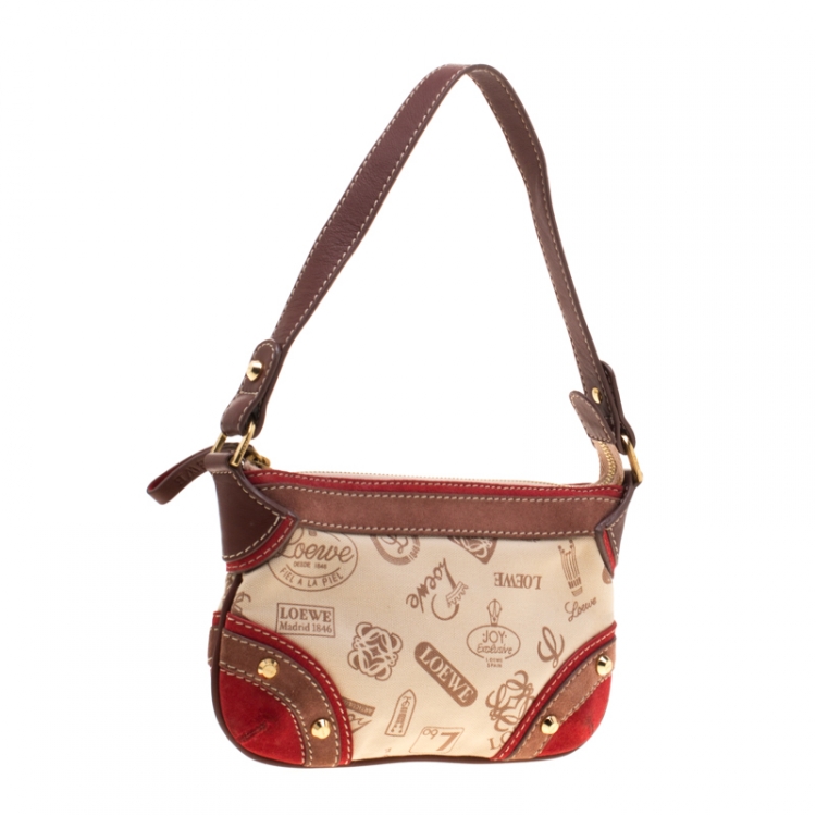 Pre Owned Loewe Multicolor Canvas and Suede Leather 160th Anniversary Shoulder Bag