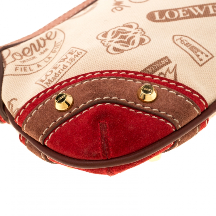 Pre Owned Loewe Multicolor Canvas and Suede Leather 160th Anniversary Shoulder Bag
