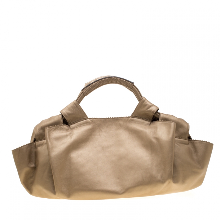 Pre Owned Loewe Beige Nappa Leather Aire Hobo