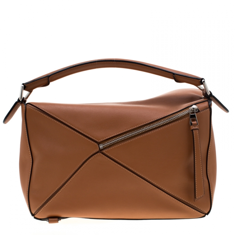 Pre Owned Loewe Tan Leather Medium Puzzle Shoulder Bag