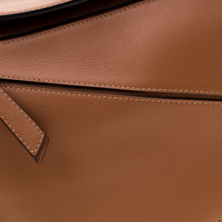 Pre Owned Loewe Tan Leather Medium Puzzle Shoulder Bag