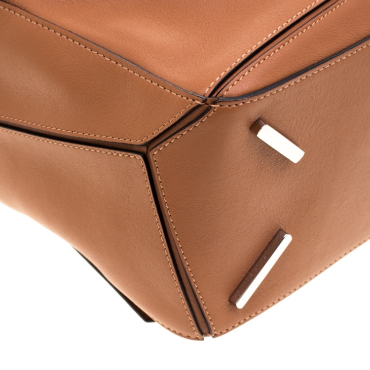 Pre Owned Loewe Tan Leather Medium Puzzle Shoulder Bag