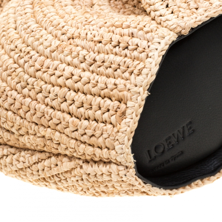 Pre Owned Loewe Beige Raffia Bunny Mini Crossbody Bag