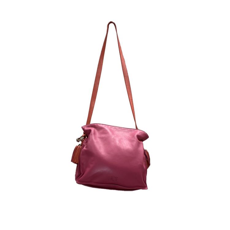 Pre Owned Loewe Two Tone Leather Flamenco Knot Bag