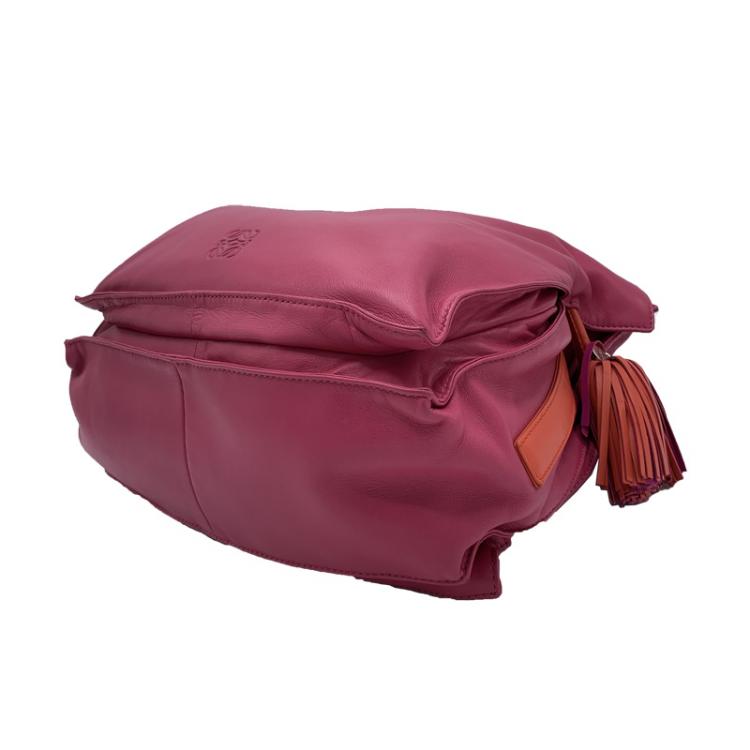 Pre Owned Loewe Two Tone Leather Flamenco Knot Bag