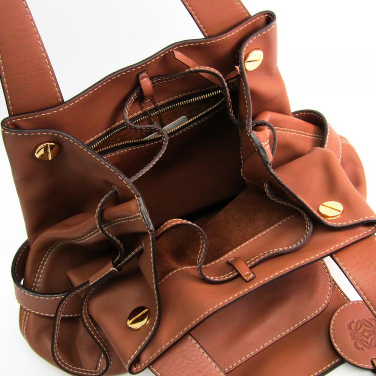 Pre Owned Loewe Brown Leather Shoulder Bag