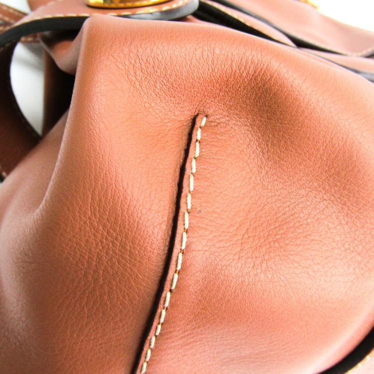 Pre Owned Loewe Brown Leather Shoulder Bag