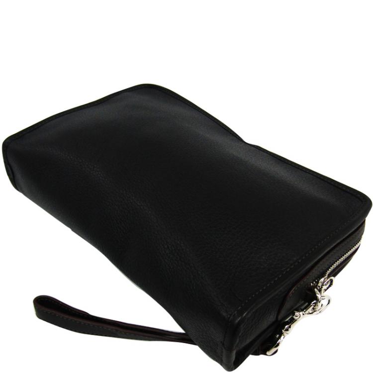 Pre Owned Loewe Black Leather Clutch Bag