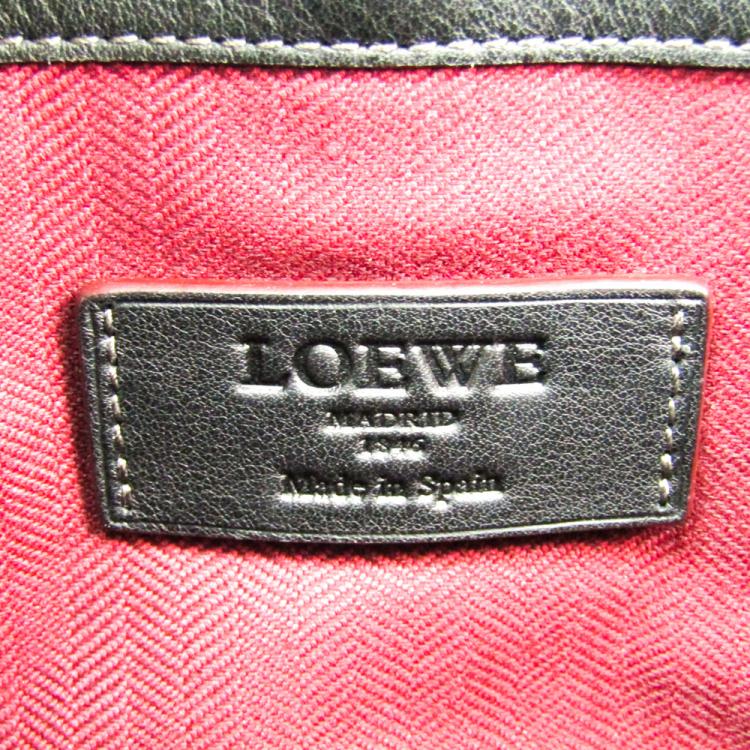 Pre Owned Loewe Black Leather Clutch Bag