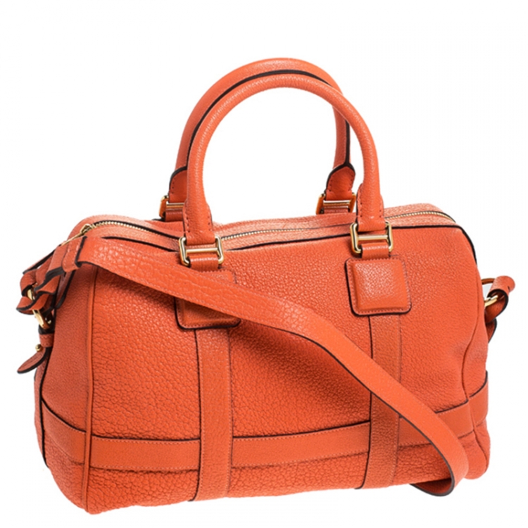 Pre Owned  Loewe Orange Leather Amazona Satchel
