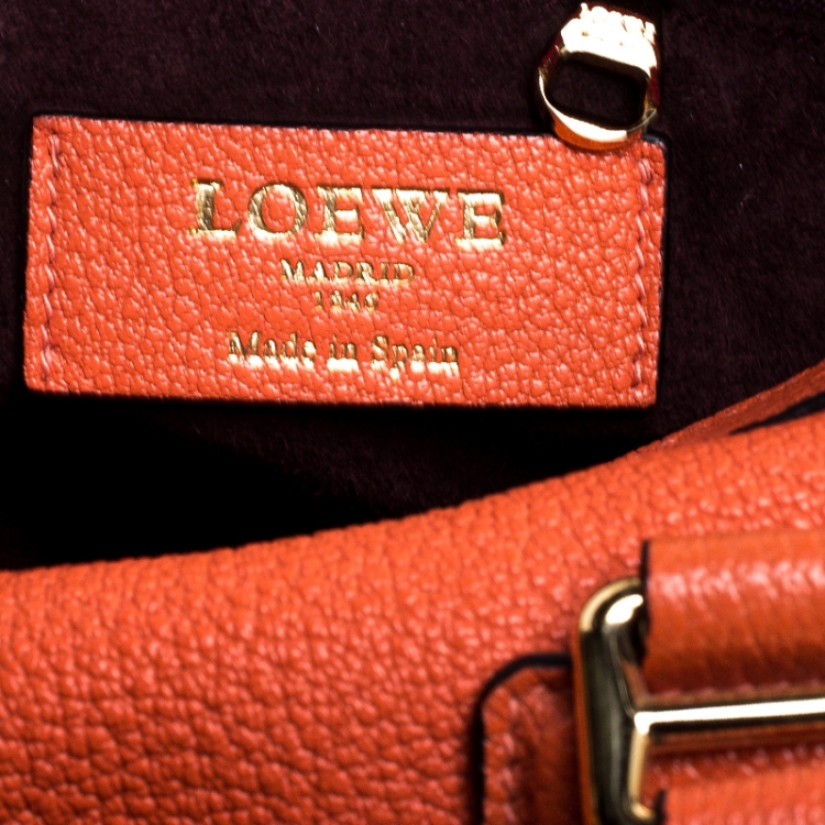 Pre Owned  Loewe Orange Leather Amazona Satchel