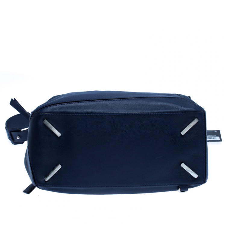 Pre Owned Loewe Navy Blue Leather Large Puzzle Bag