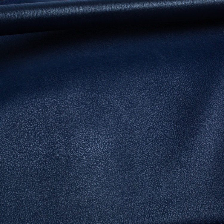 Pre Owned Loewe Navy Blue Leather Large Puzzle Bag