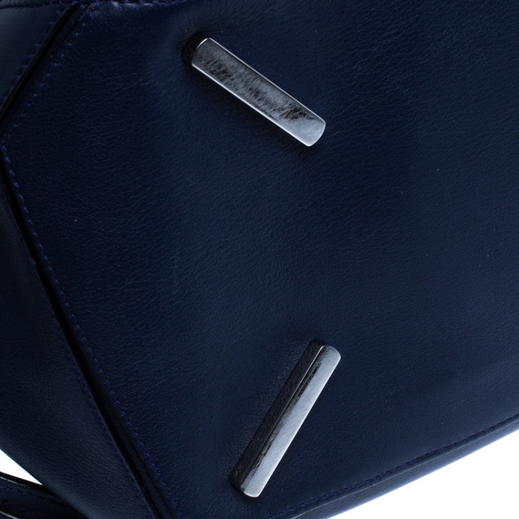Pre Owned Loewe Navy Blue Leather Large Puzzle Bag