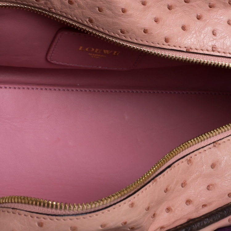 Pre Owned Loewe Bicolor Ostrich Amazona 28 Bag