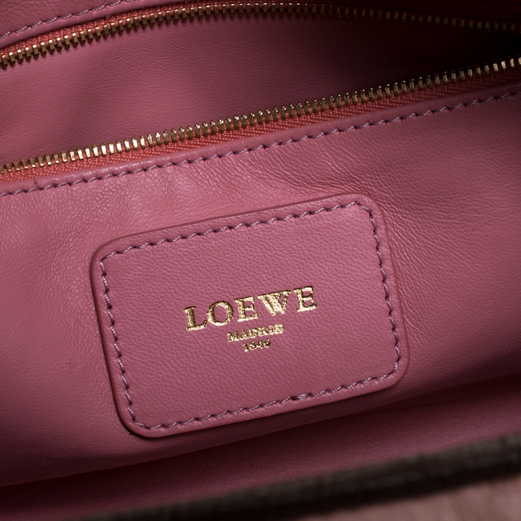 Pre Owned Loewe Bicolor Ostrich Amazona 28 Bag