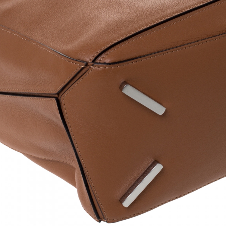 مملوكة مسبقًا Loewe Tan Leather Medium Puzzle Shoulder Bag