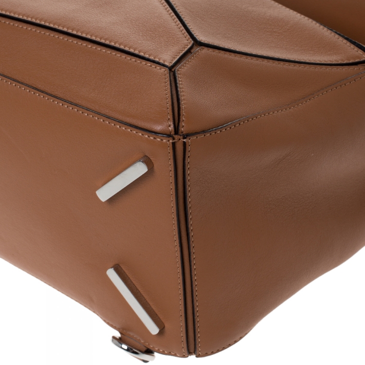 مملوكة مسبقًا Loewe Tan Leather Medium Puzzle Shoulder Bag