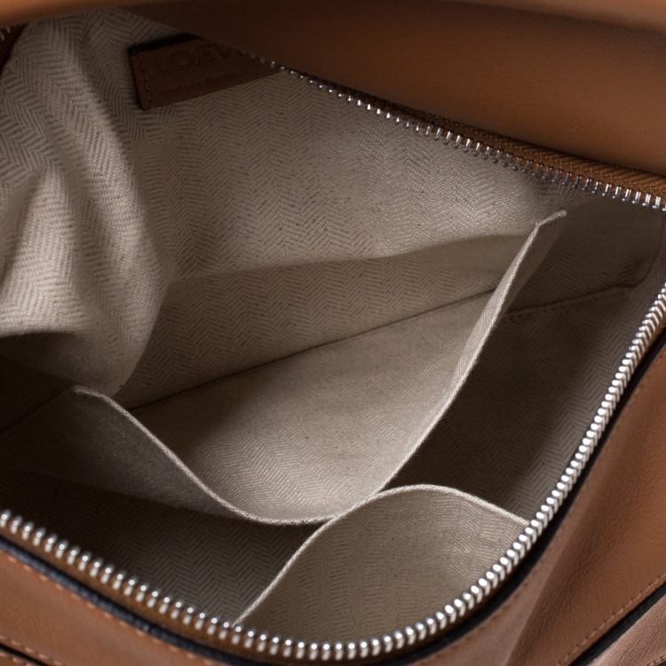مملوكة مسبقًا Loewe Tan Leather Medium Puzzle Shoulder Bag